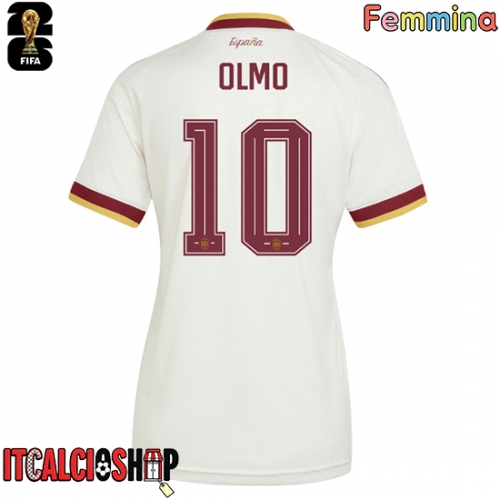 Spagna Dani Olmo #10 Seconda Maglia Femmina Mondiali 2026 Manica Corta